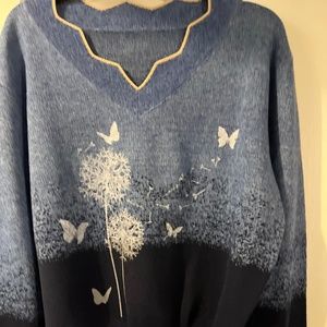 SHEIN Xl blue design sweater
